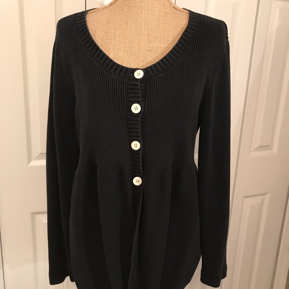 Black 4 button sweater - Picture 1 of 3